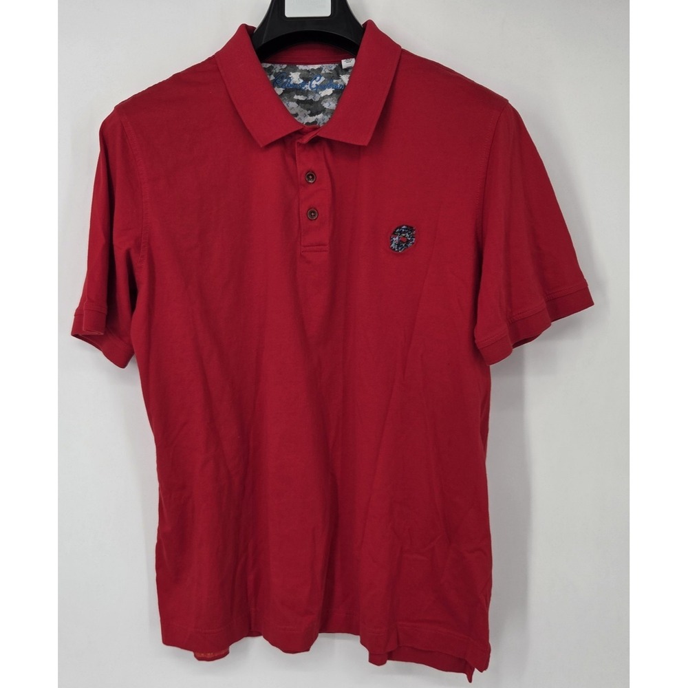 Robert Graham Polo Shirt Mens XL Red 100% Cotton‎ Classic Fit Embroidered Skull - Picture 2 of 9